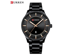 Relógio Masculino com Pulseira de Aço Inoxidável , Calendário Simples, Mostrador Grande, Estilo Executivo, À Prova Dágua. MDUG (preto)