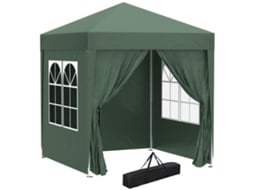 Gazebo de Jardim 2x2m com 4 Paredes em Tecido Oxford, 2 Portas, 2 Janelas e Bolsa de Transporte SHUAI GLOBAL