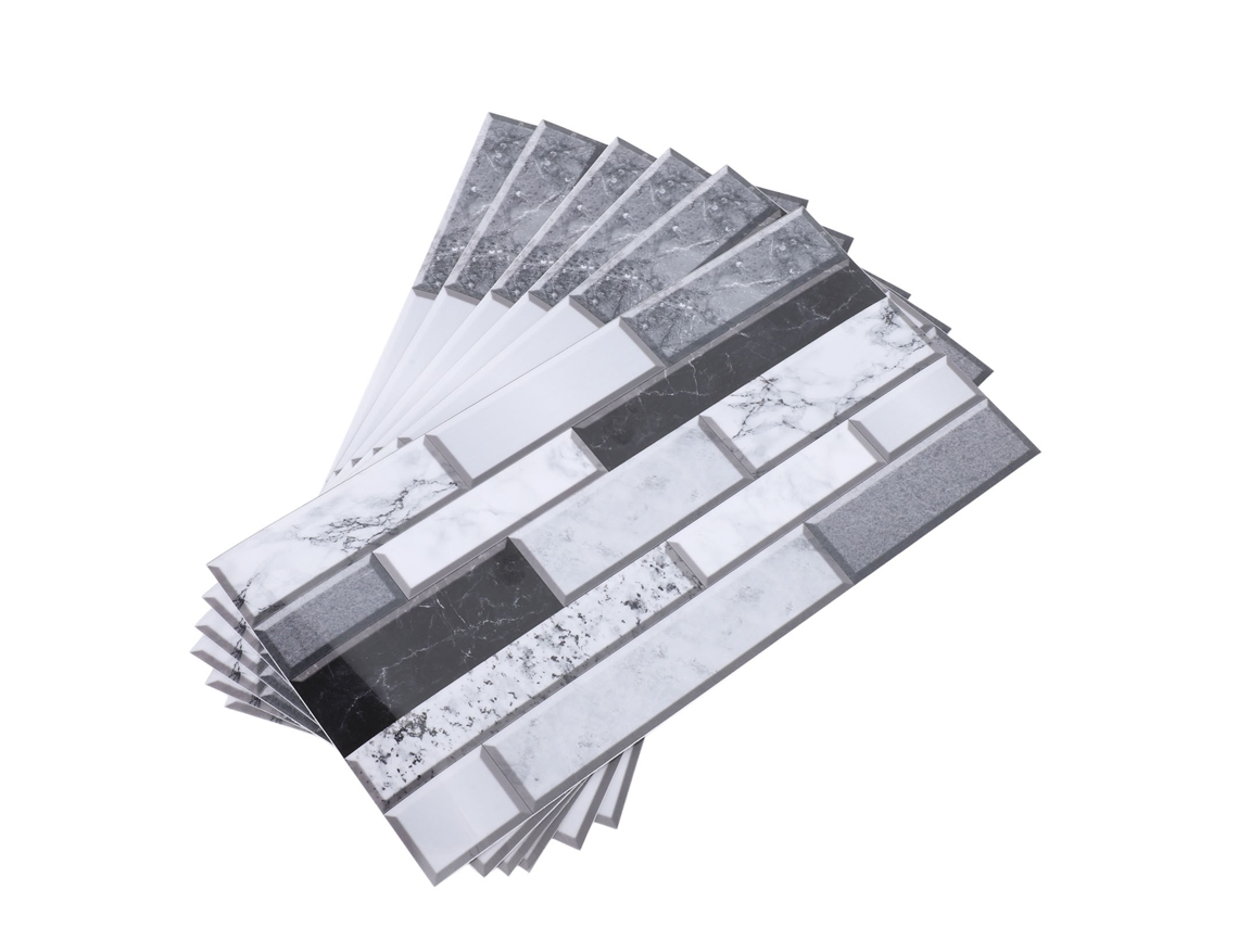 Papel De Parede Backsplash Cozinha Autoadesivo Pvc, 6 Unidades, 5,9 X 11,8 Pol., Resistente A Óleo À Prova D'água, Casca E Bastão
