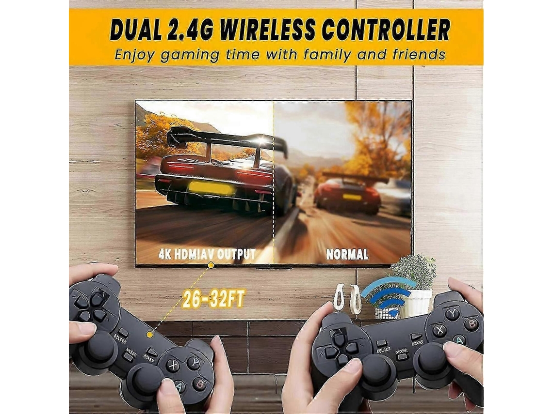 Console de Jogos Retrô Sem Fio 4k GOKOCO com 20.000 Jogos, Plug and Play, conexão 2.4g