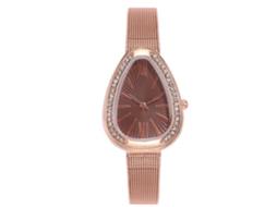 Relógio Feminino Vansvar de Couro Pu com Strass e Diferencial de Quartzo (marrom)