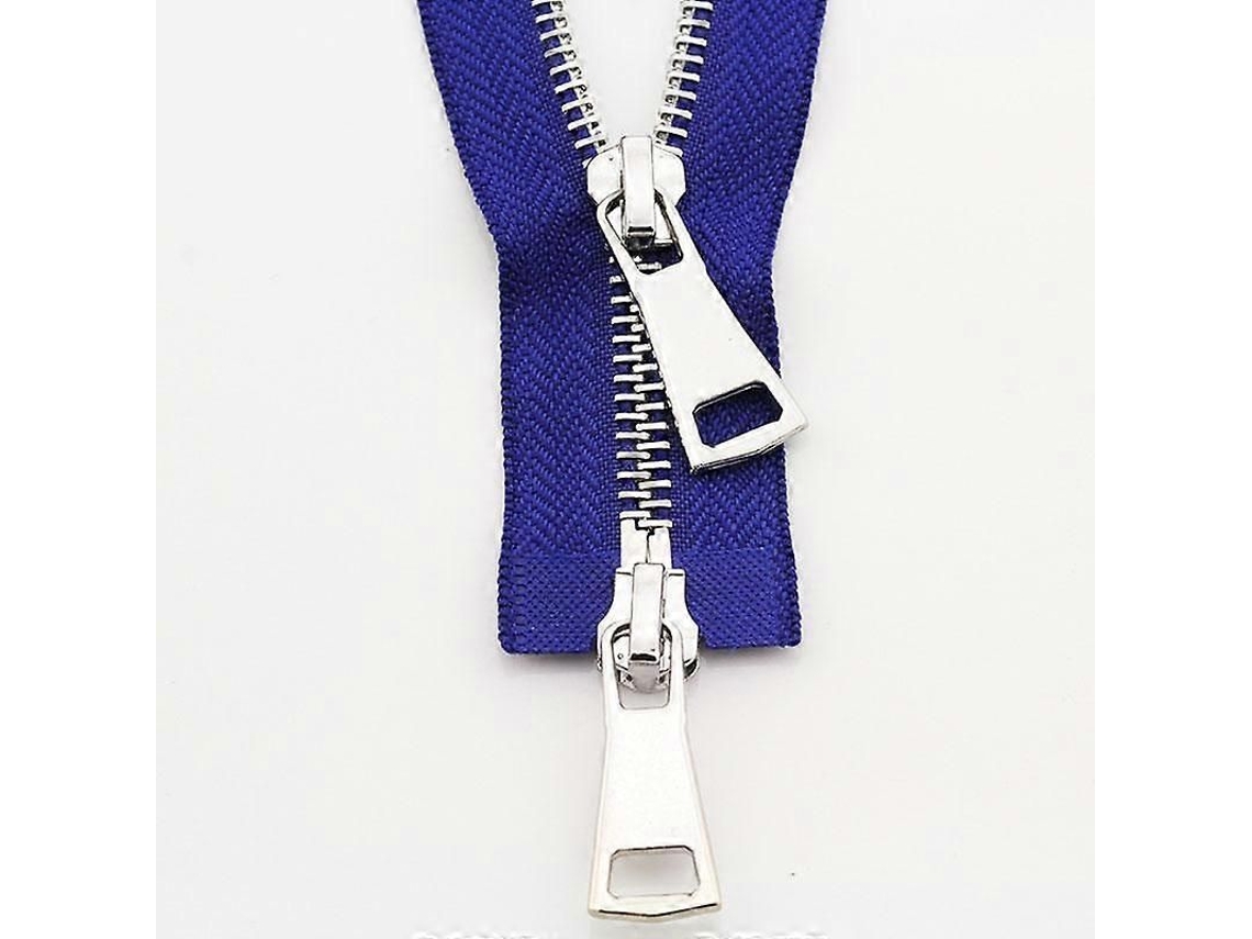 Nova Line fechadura de Metal para Jaqueta com 2 Sliders 70cm Azul Royal Acessório de Costura Diy 1pc