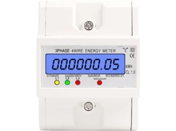 Medidor De Energia Trifásico, 220/380v 5-80a, 4 Fios, Para Calha Din, Ecrã Lcd, Digital, Retroiluminado