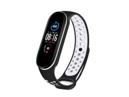 Lurelia Pulseira, Compatível Com Xiaomi Mi Band 3/ 4 De Silicone Bicolor Preta E Branca