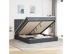 Vidaxl Estrutura Cama Otomana Colchões 180x200 Cm Cinzento Escuro