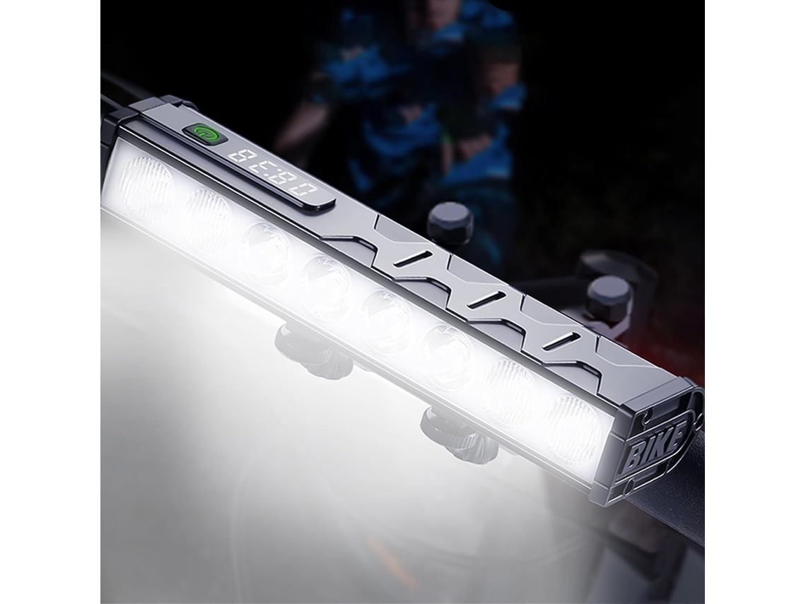 Farol De Bicicleta Com 17 Leds, Bateria De 10000mah, 4 Modos De Iluminação, Visor Digital E Feixe Amplo (preto)