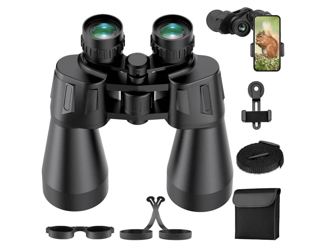 Binóculos 10x50 Hd Impermeável Lentes Grandes Visão Nítida Com Bolsa De Transporte (preto)