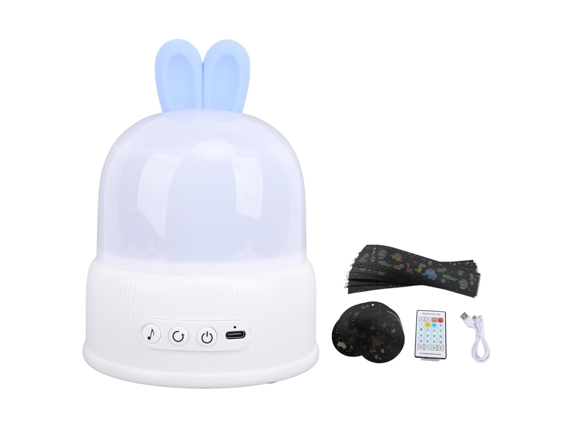 Rebe-projetor De Luzes De Estrelas Com Controle Remoto E Temporizador Projeção Rotativa Com Sons Decoração Para Quarto Azul