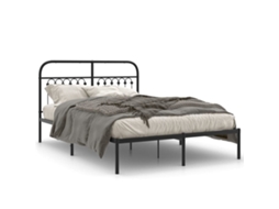 Estrutura de Cama com Cabeceira Metal Preto MAISON EXCLUSIVE 135x190 cm