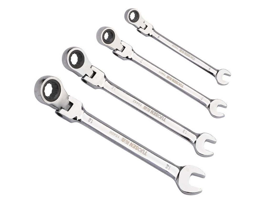 Chave Combinada De Trinquet Com Cabeça Flexível 72 Dentes, 6-18mm, Sem Tamanhos Saltados, Qualidade Superior