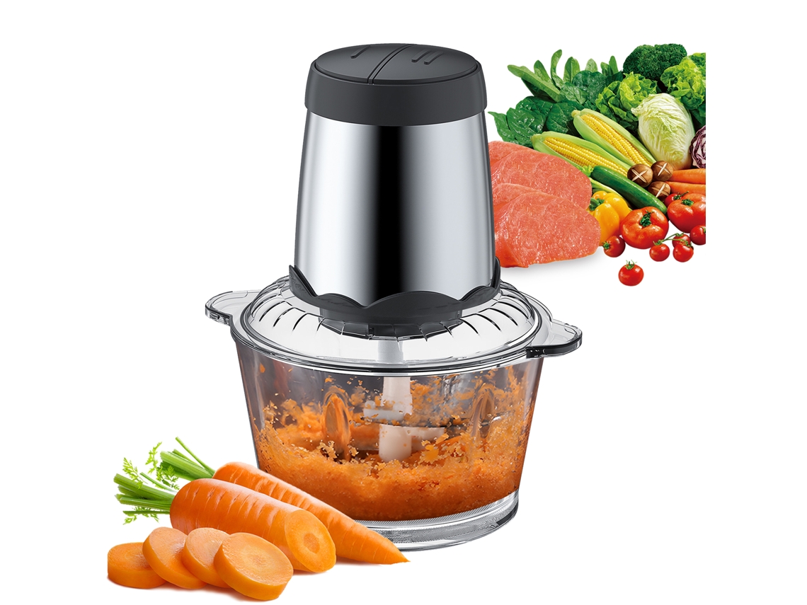 Processador de Alimentos Aoresac 300w com 4 Lâminas Duas Velocidades Tigela de Vidro 2l/8 Copos | S/MARCA