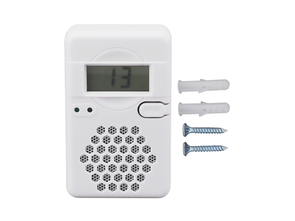 Detector de monóxido de carbono (indicador LED, alimentado por bateria)