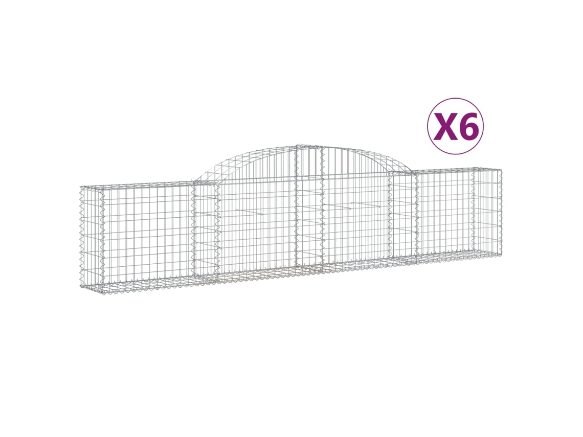 Gabion Basket, Gabion Baskets Vidaxl Prateado Ferro (300 X 30 X 60/80 Cm)