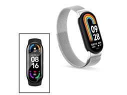 Kit Bracelete Milanese com Fecho Magnético Pelicula de Hydrogele Compativel com Xiaomi Smart Band 9 Cinza
