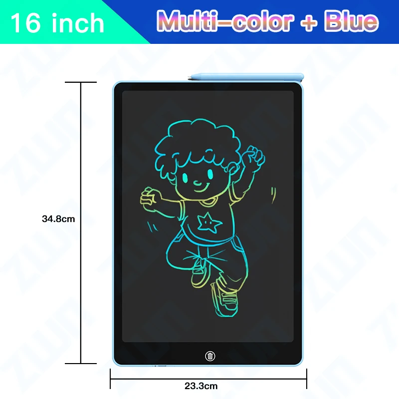 (16 Polegadas, Azul) Mesa Digitalizadora Lcd, Ferramentas De Desenho Artístico, Brinquedo Infantil