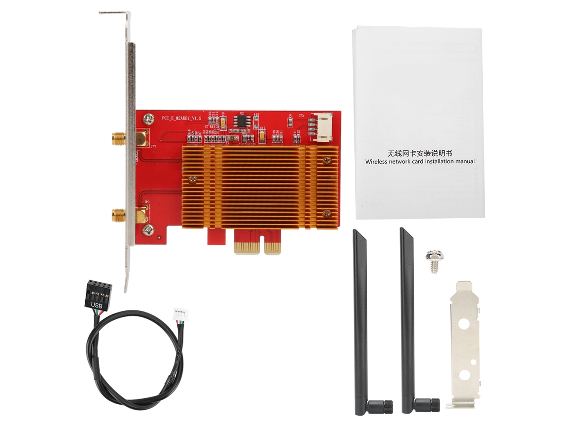 Placa De Rede Desktop Intel 9260ac 2.4g/5g 1730mbps Wifi Com Antena 8dbi