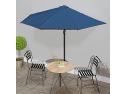 Vidaxl Guarda-sol C/ Poste Alumínio Semicircular 300x155x223 Cm Azul
