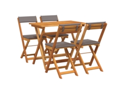 Conjunto 5 Mobiliário De Bistro Vidaxl Castanho Madeira De Acácia Maciça (90 X 55 X 75 Cm)