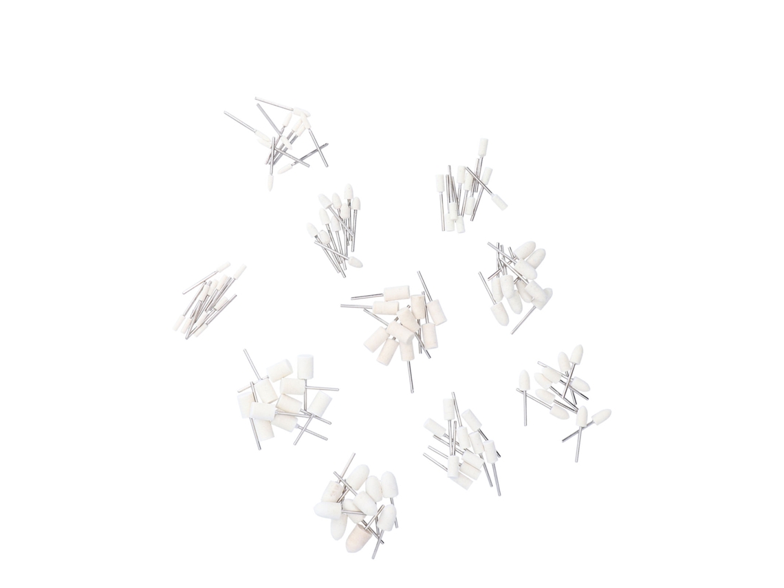 Kit De 100 Cabeças De Polimento De Lana De Feltro Cilíndricas Cônicas Para Polimento Diy