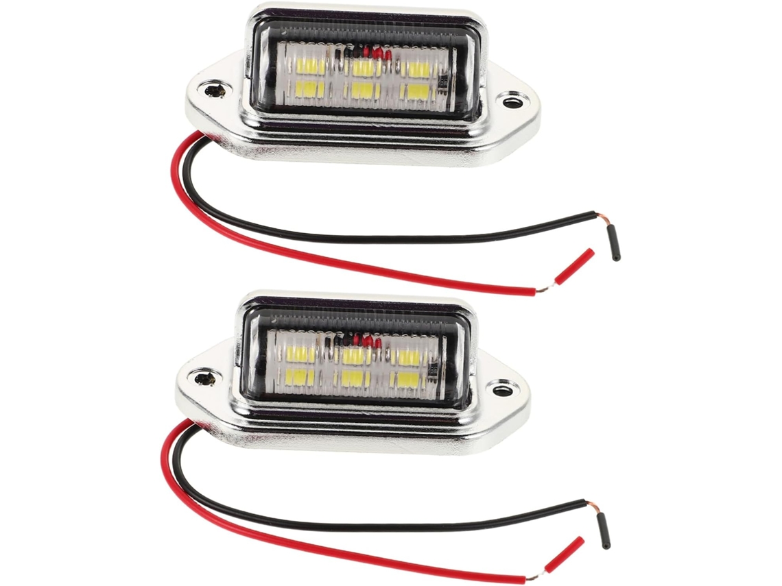Luzes De Led Prateadas Para Placa De Veículos Recreativos E Autocaravanas - 6 Leds