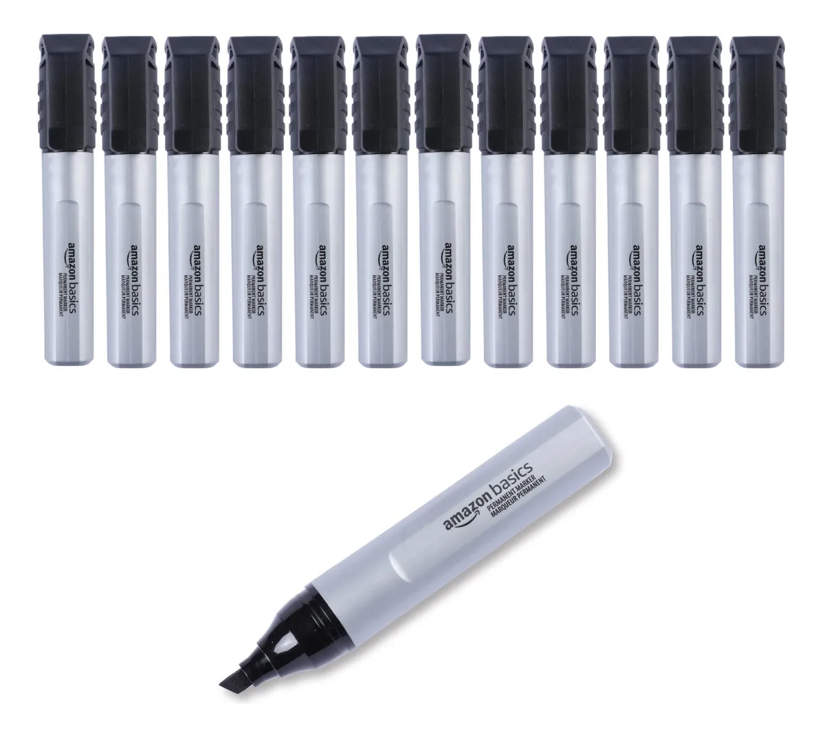 Marcadores Permanentes Amazon Basics Black, Pacote Com 12vayotoy