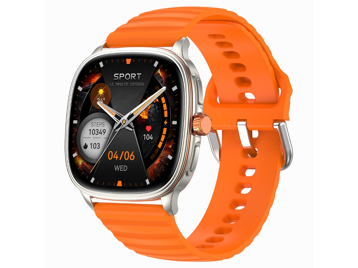 Smartwatch Chronus Amoled 1,73 Polegadas Com Voz E Chamadas Bluetooth Laranja