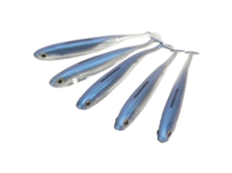 Isca de Pesca Soft com Cauda Ampliada Azul 5pcs