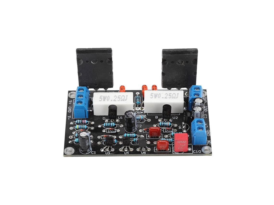 Placa de amplificador Mali, potência 100W, 2SC5200+2SA1943, com proteção de circuito, para alto falante