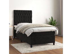 Vidaxl Cama Com Molas/colchão 90x190 Cm Veludo Preto