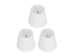 Conjunto de 3 Abajur de Tecido Clip On E14 para Lustre Parede Casa Escritório Decoração Branco S/MARCA