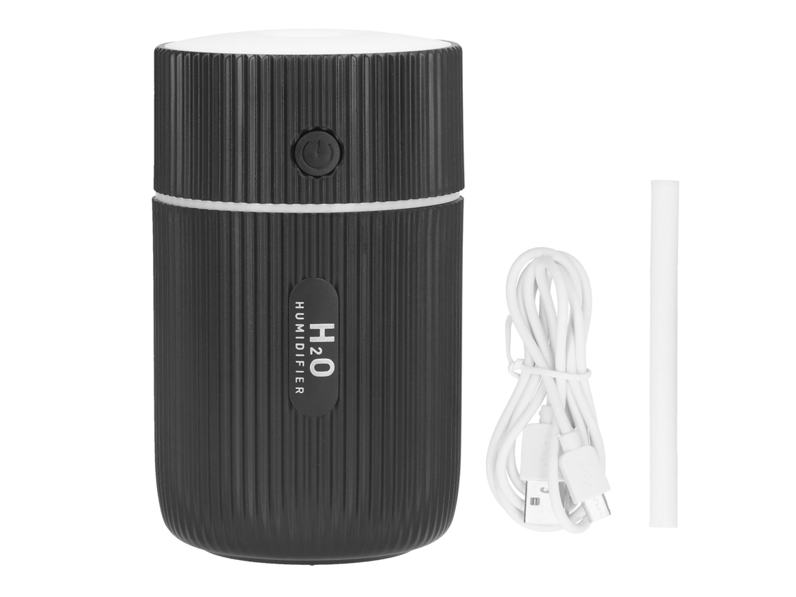 Humidificador de mesa compacto com luz colorida, USB, para carro, escritório e quarto LAXISCREED