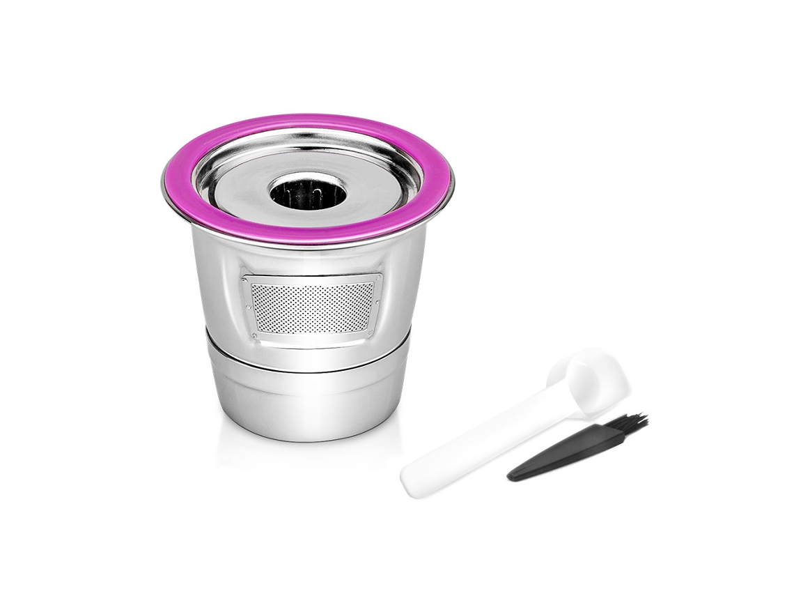 Cápsula K-cup Reutilizável Em Aço Inoxidável (compatível Com Keurig), Acompanha Colher Medidora E Escova De Limpeza.