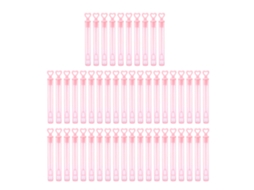 50 Varinhas de Bolhas Mini Coração Rosa para Crianças