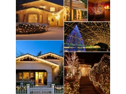 Rebe-luces De Cadena Fairy Neoglint 200 Leds 20m Ip67 Resistente À Água 8 Modos Para Exteriores Natal Jardim Decoração