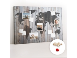 Painel De Cortiça Para Parede Mundo Em Tábuas Para O Corredor Espelharte (120x80 Cm)