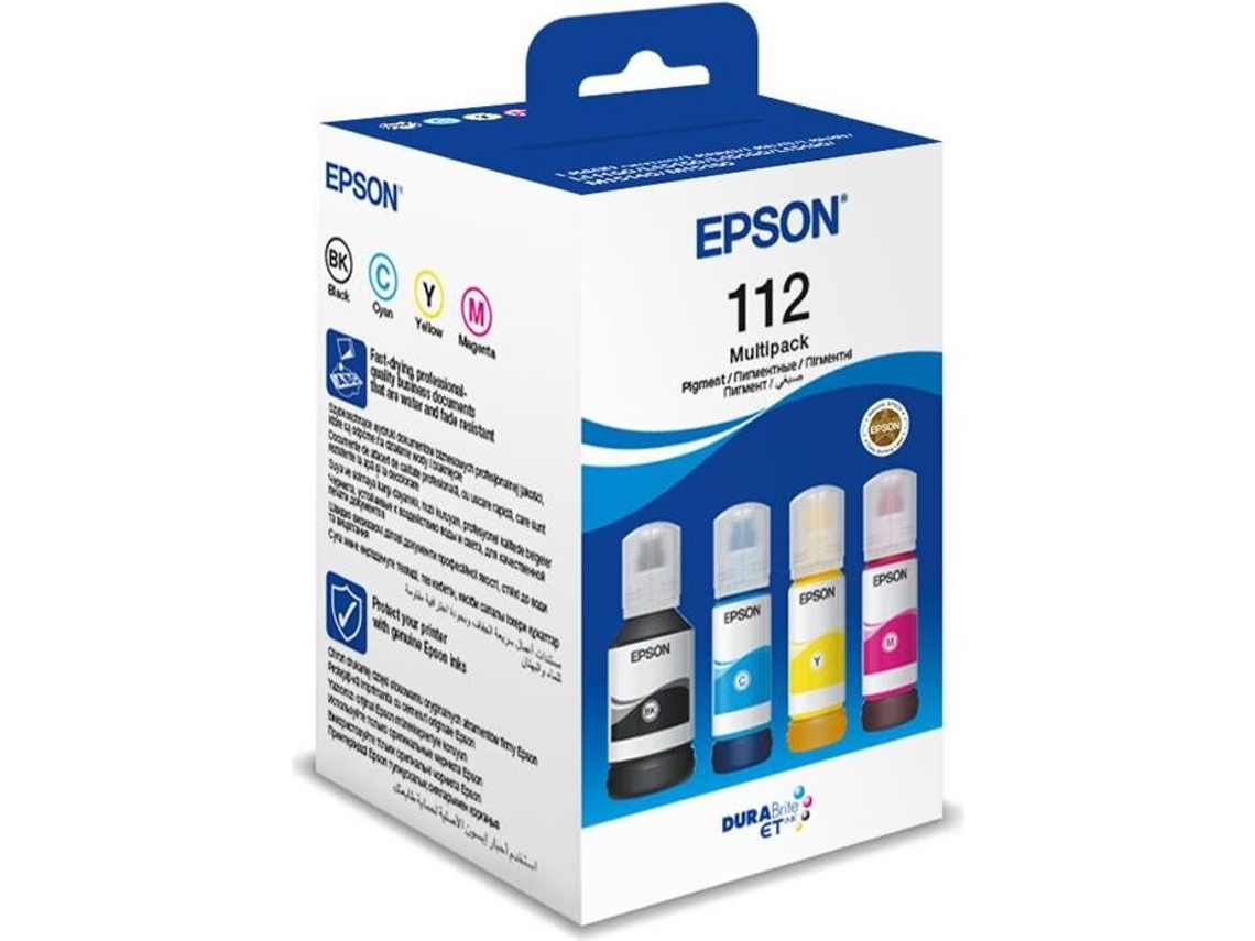 112 Multipack 4er Pack Schwarz, Gelb, Cyan, Magenta Original Hängebox Nachfülltinte Epson (c13t06c64a)