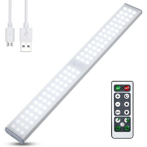 Luz de Armário com Controle Remoto, Recarregável, Magnética e com Intensidade Ajustável BRILVIBERA