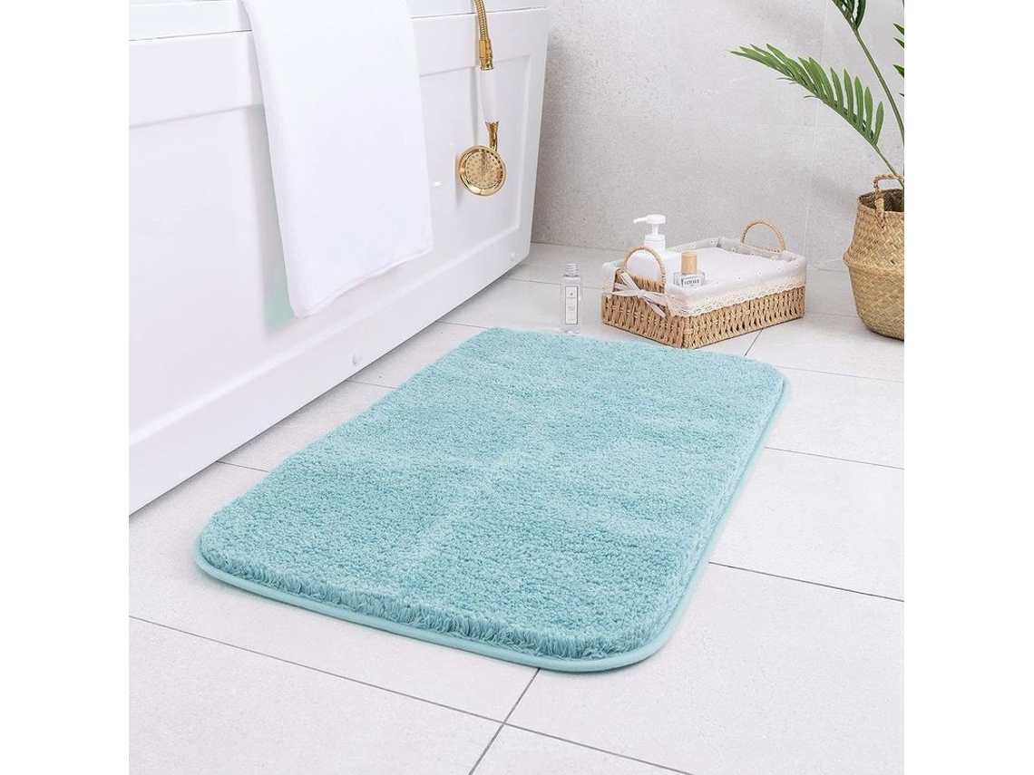 Almohadilla De Baño Antideslizante Superabsorbente, Microfibra Suave, 40x60 Cm, Azul