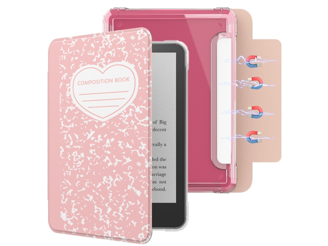 Elysve Capa Para Tablet Para Kindle Paperwhite (modelo De 2024) De Rosa (12ª Geração), 7 Polegadas, Magnética