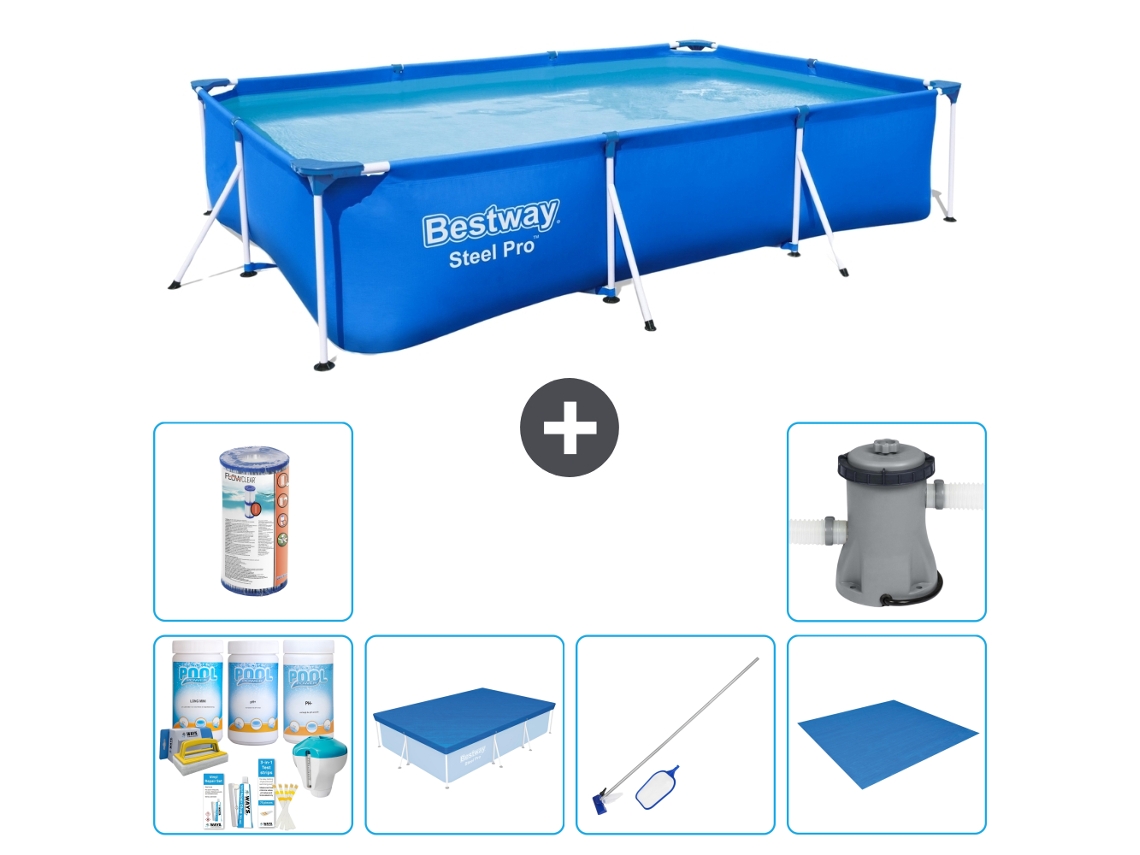 Bestway Piscina Bestway Steel Pro Retangular - 300x201x66 Cm - 7-peças S22246
