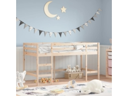 Vidaxl Cama Alta P/ Criança C/ Escada 80x200cm Madeira De Pinho Maciça