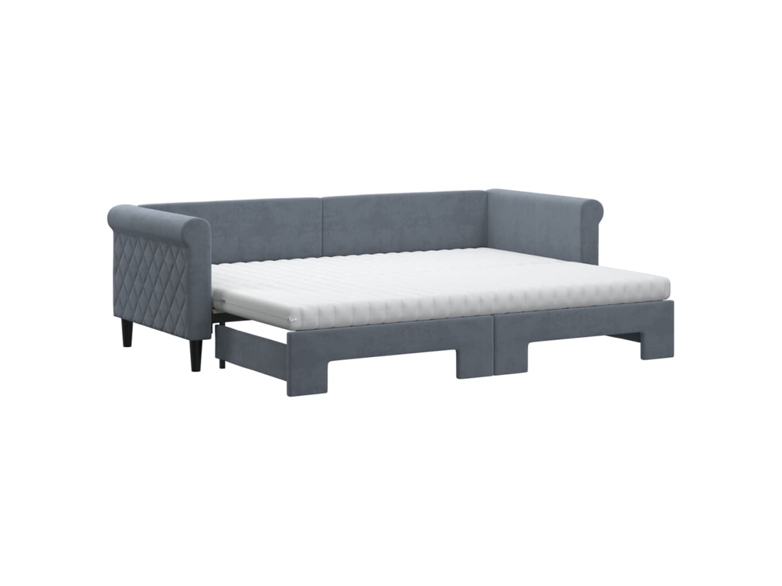 Daybed With Trundle, Daybeds With Trundles Vidaxl Cinzeto Veludo (80 X 200 Cm)