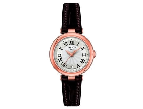 Relógio Tissot Bellissima Small Couro Marrom Vidro De Safira Quartzo Swiss Made