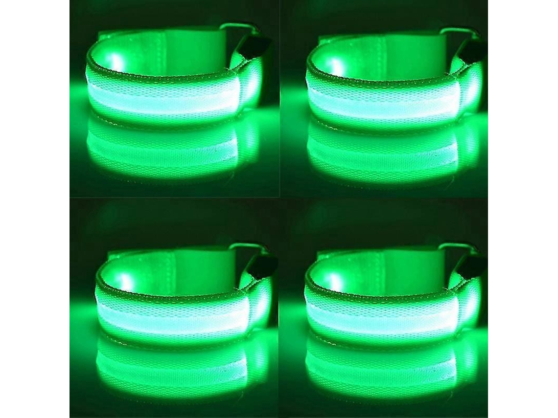 4 Pçs Cinto De Segurança Para Perna De Cavalo Com Luz Led Correia De Perna De Cavalo Equipamento De Cavalaria Noturna Cn Verde 4 Piezas