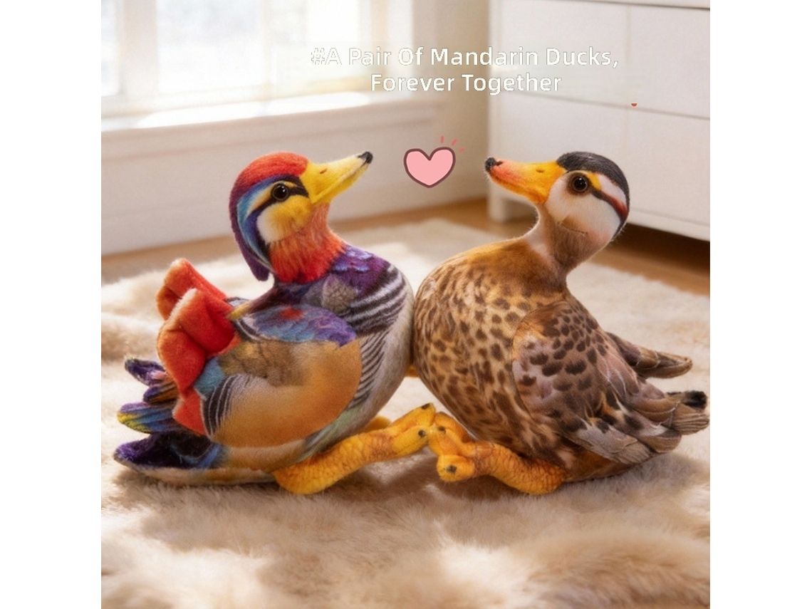 Pelúcia de Pato Mandarim, Brinquedo Decorativo, Marrom CHABERLU