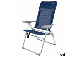 Cadeira de Praia Slim Dobrável Azul Marinho 47 X 107 X 66 Cm 4 Un AKTIVE