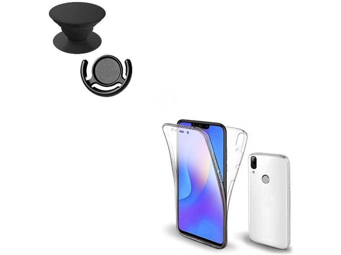 Kit Capa, PopSocket e Suporte Huawei P Smart+ 2018 360º Transparente