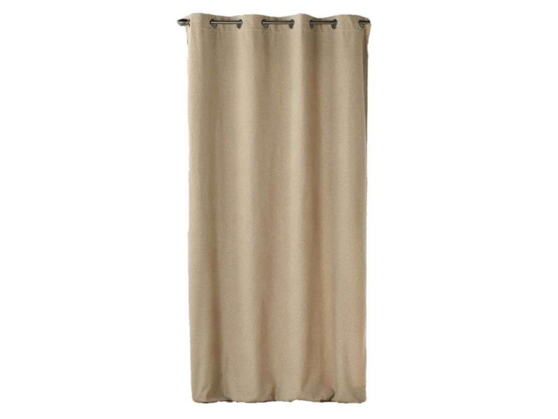 Doçura De Interior - Cortina Com Ilhós Beli - Boucle Lisos - 140 X 240 Cm - Bege