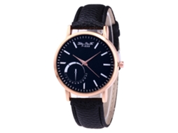 Reloj Analógico De Cuarzo Con Correa De Cuero Pu Para Hombre Zhoulianfa (negro)