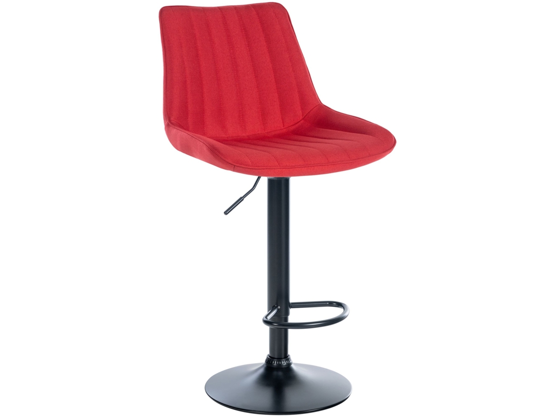 Banco de bar em tecido Toni vermelho/preto CLP